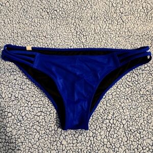 PINK Victoria's Secret Strappy Cheeky Royal Blue Bikini Bottoms